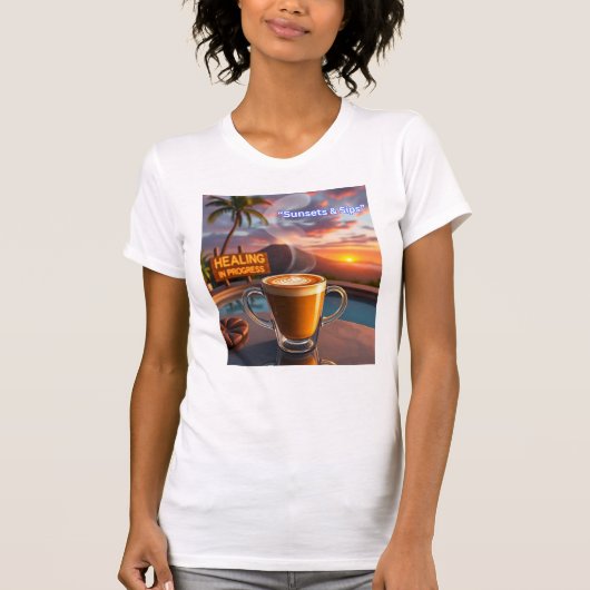 Zonsondergangen en sips t-shirt (Voorkant)