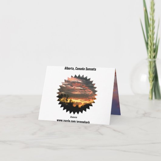 Zonsondergangen in Alberta - Hartelijk dank Bedankkaart (Achterkant)