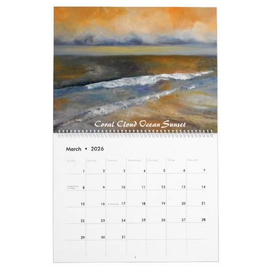 zonsondergangen in de Oceaan 2019 Kalender (Mar 2026)