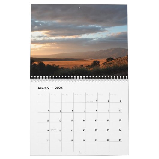 Zonsondergangen Kalender (Jan 2026)