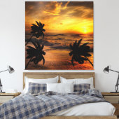 ZONSONDERGANGEN OCEAN SCENERY-NATUUR KASTEN CANVAS AFDRUK (Insitu (Slaapkamer))