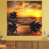 ZONSONDERGANGEN OCEAN SCENERY-NATUUR KASTEN CANVAS AFDRUK (Insitu (Woonkamer))