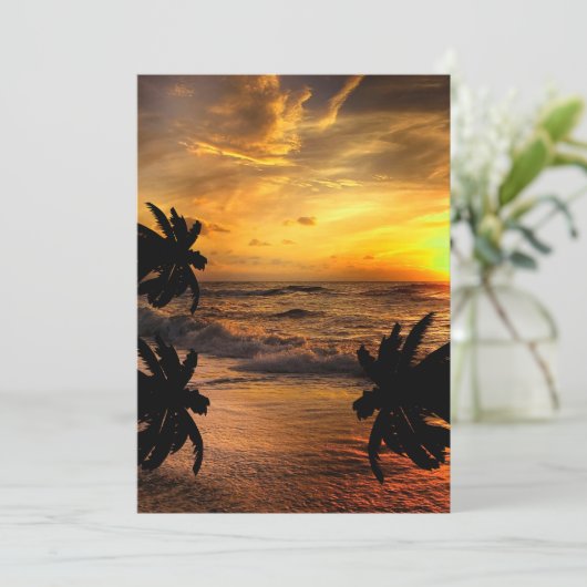 ZONSONDERGANGEN OCEAN SCENERY-NATUUR KASTEN FEESTDAGENKAART (Staand voorkant)