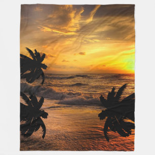 ZONSONDERGANGEN OCEAN SCENERY-NATUUR KASTEN FLEECE DEKEN