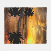 ZONSONDERGANGEN OCEAN SCENERY-NATUUR KASTEN FLEECE DEKEN (Voorkant (Horizontaal))