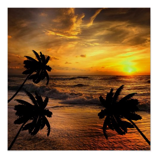 ZONSONDERGANGEN OCEAN SCENERY-NATUUR KASTEN PERFECT POSTER (Voorkant)