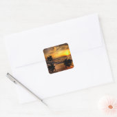ZONSONDERGANGEN OCEAN SCENERY-NATUUR KASTEN VIERKANTE STICKER (Envelop)