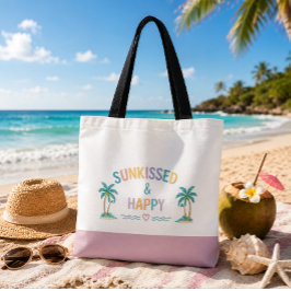 Zonsondergangen & Palmboom Zomer Boodschappentas Tote Bag