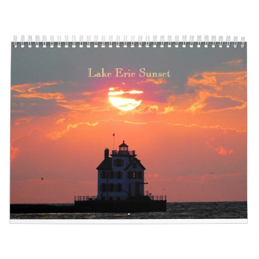 Zonsondergangen van het meer Erie Kalender (Hoes)
