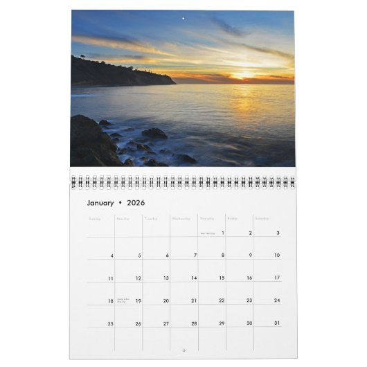 Zonsondergangen voor Zuid-Bay Kalender (Jan 2026)
