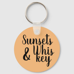 ZONSONDERGANGEN & WHISKEY-typografie Sleutelhanger