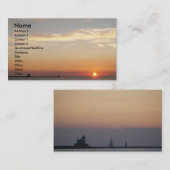 Zonsondergangen, zeilboten en vuurtoren visitekaartje (Voorkant / Achterkant)