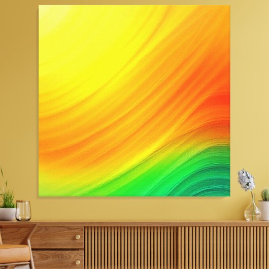 zonsonderganggradiëntstroom canvas afdruk (Insitu (Woonkamer))