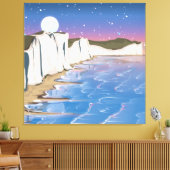 Zonsondergangkliffen aan de Oceaan Canvas Afdruk (Insitu (Woonkamer))