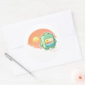 Zonsondergangmodus Ronde Sticker (Envelop)