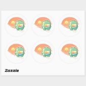 Zonsondergangmodus Ronde Sticker (Vel)