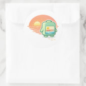 Zonsondergangmodus Ronde Sticker (Tas)