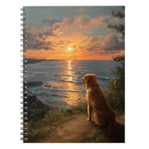 Zonsondergangreflecties met Golden Retriever Notit Notitieboek