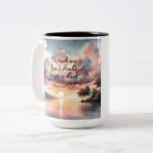 Zonsondergangreflecties: Pastel Sunset Waterverf Tweekleurige Koffiemok (Voorkant links)