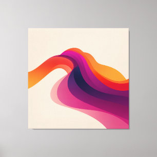 Zonsondergangs golf lagen canvas afdruk