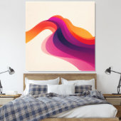 Zonsondergangs golf lagen canvas afdruk (Insitu (Slaapkamer))
