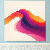 Zonsondergangs golf lagen canvas afdruk (Insitu (Houten vloer))