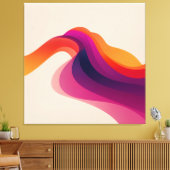 Zonsondergangs golf lagen canvas afdruk (Insitu (Woonkamer))