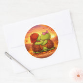 Zonsondergangs Knuffel Ronde Sticker (Envelop)