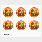 Zonsondergangs Knuffel Ronde Sticker (Vel)