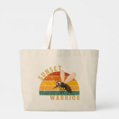 Zonsondergangs Krijger Grote Tote Bag (Achterkant)