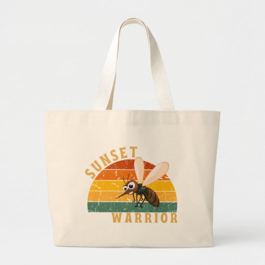 Zonsondergangs Krijger Grote Tote Bag (Voorkant)