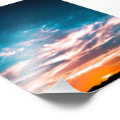 Zonsondergangs wolken foto afdruk (Hoek)