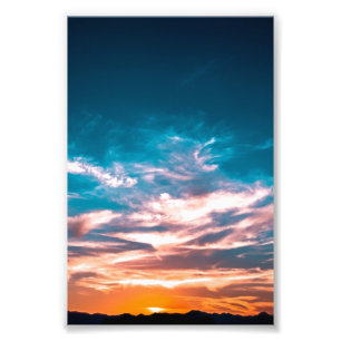 Zonsondergangs wolken foto afdruk
