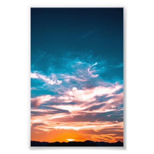 Zonsondergangs wolken foto afdruk (Voorkant)