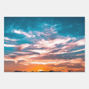 Zonsondergangs wolken inpakpapier vel