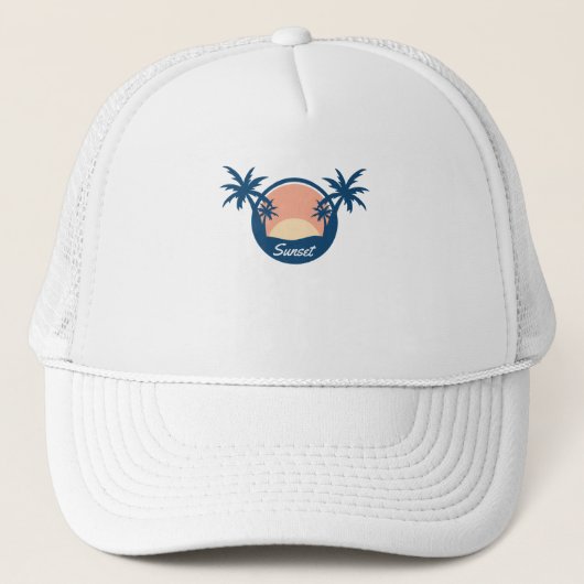 Zonsondergangsboom Trucker Pet (Voorkant)