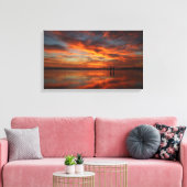 zonsondergangspiegel canvas afdruk (Insitu (Woonkamer))