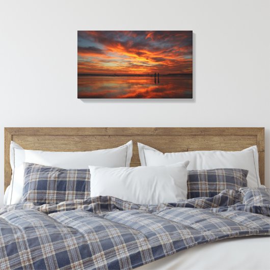 zonsondergangspiegel canvas afdruk (Insitu (Slaapkamer))