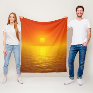 Zonsondergangsreflectie Fleece Deken
