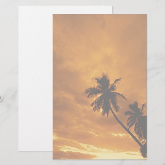 zonsondergangstation op het eiland briefpapier (Voorkant / Achterkant)