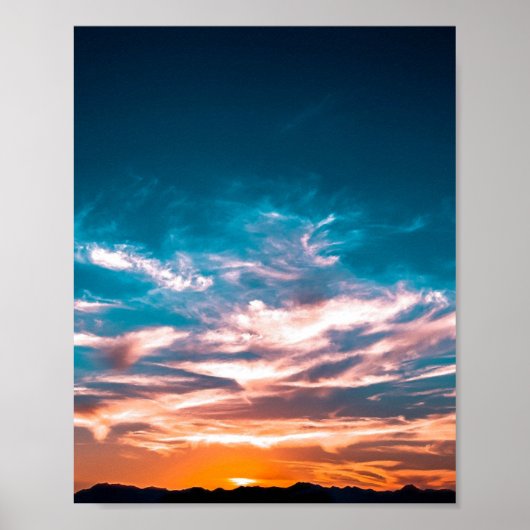 Zonsondergangswolken Poster (Voorkant)
