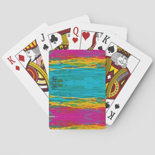 Zonsopgang aan het meer pokerkaarten (Achterkant)