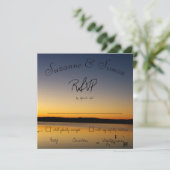 Zonsopgang aan het meer RSVP Kaart (Staand voorkant)