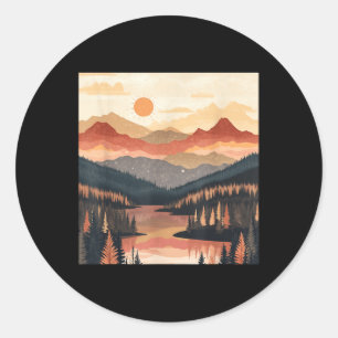 Zonsopgang Berg Natuur Wandel Kamp Buiten Ronde Sticker