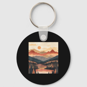 Zonsopgang Berg Natuur Wandel Kamp Buiten Sleutelhanger