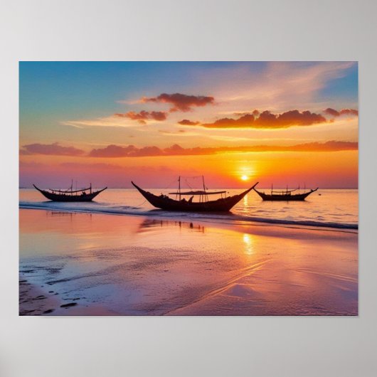 Zonsopgang bij Al Wakrah Beach – Qatar Poster (Voorkant)