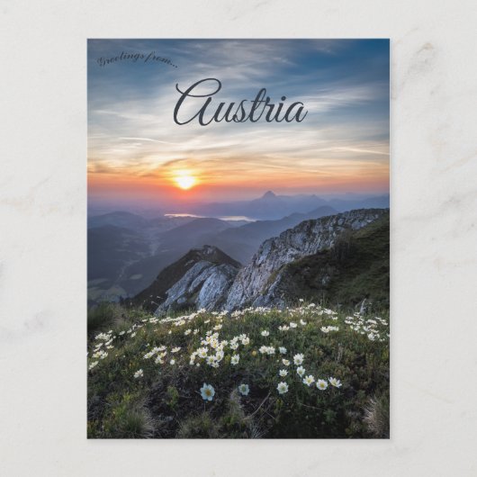 Zonsopgang bij Ebensee Oostenrijk Briefkaart (Voorkant)