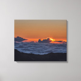Zonsopgang bij Haleakala foto op gewikkeld doek Canvas Afdruk