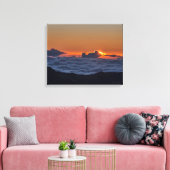 Zonsopgang bij Haleakala foto op gewikkeld doek Canvas Afdruk (Insitu (Woonkamer))