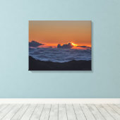 Zonsopgang bij Haleakala foto op gewikkeld doek Canvas Afdruk (Insitu (Houten vloer))